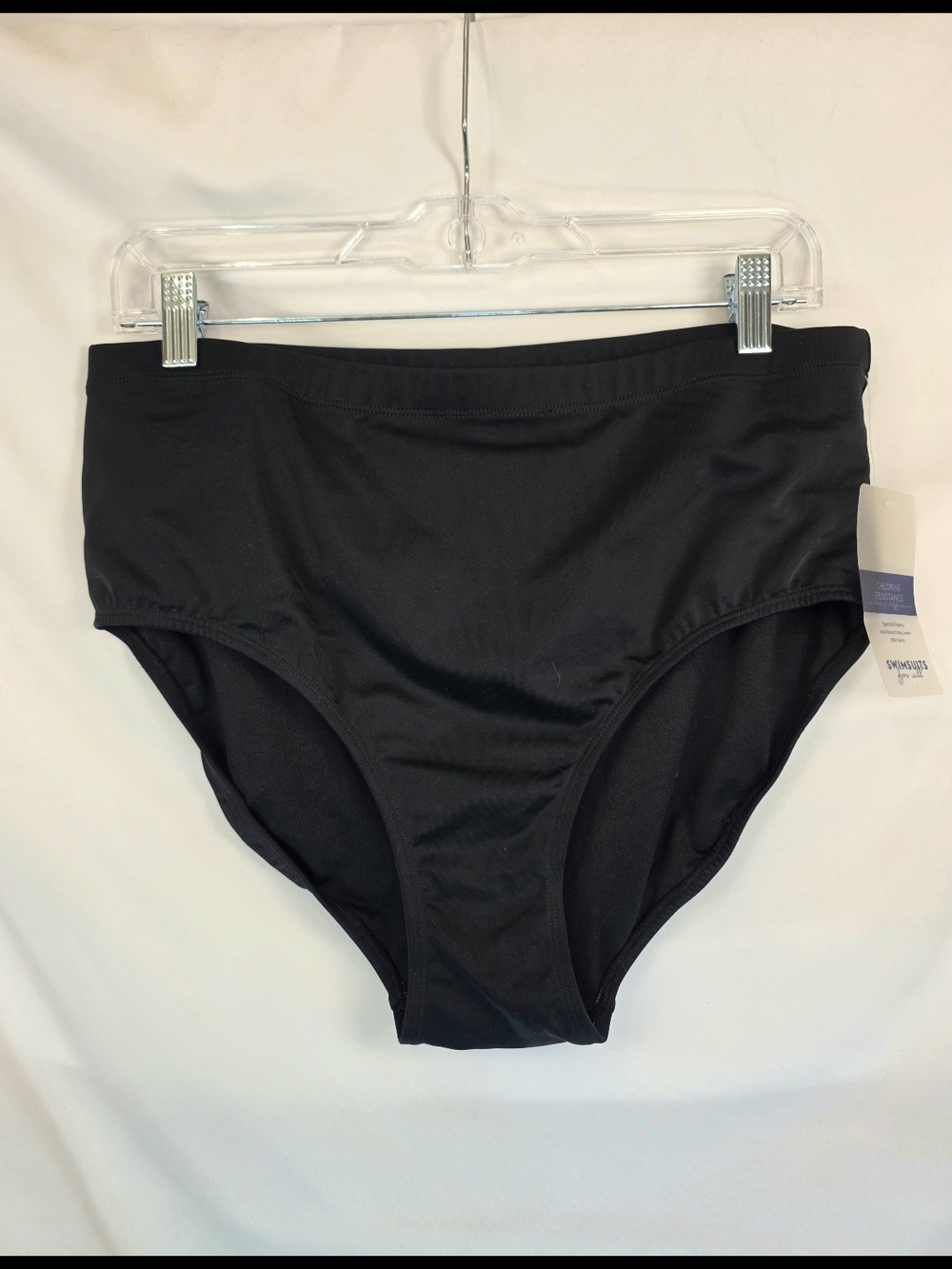 NWT Swimsuits For All Women's Black Solid Swim Bottom Size 14 Regular